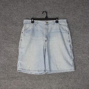 Vintage Wrangler Carpenter Shorts Mens 37 Light Blue Denim Workwear Utility